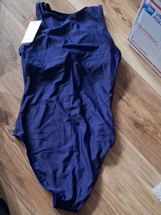 Quince Italian Zip-Front One-Piece Swimsuit Navy S NWT - Picture 4 of 4